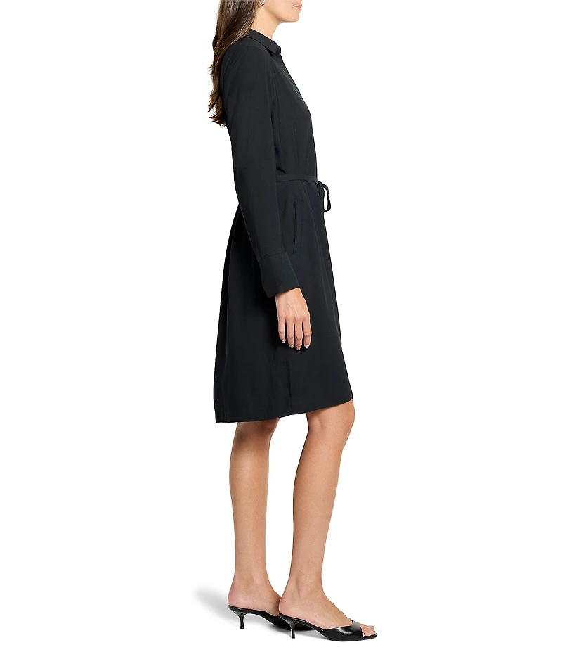 NIC + ZOE Devon Shirt Collar Long Sleeve Tie Waist Dress