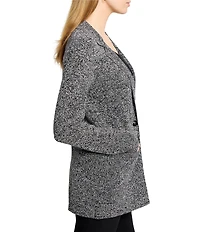 NIC + ZOE Elegant Mix Knit Notch Lapel Long Sleeve Blazer
