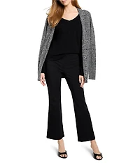 NIC + ZOE Elegant Mix Knit Notch Lapel Long Sleeve Blazer