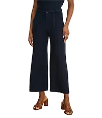 NIC + ZOE Eliot Rumba Linen-Blend Belted Wide-Leg Cropped Pant
