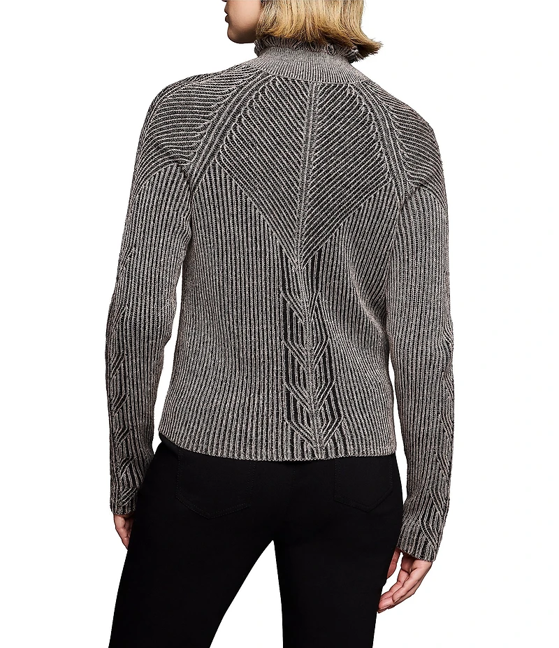 NIC + ZOE Engineered Stand Collar Long Sleeve Zip Cardigan