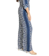 NIC + ZOE Etched Angles Wide Leg Coordinating Pants