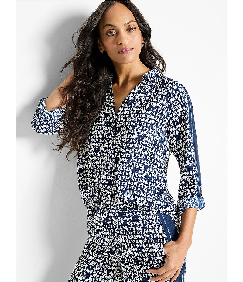 NIC + ZOE Etched Angles Wide Leg Coordinating Pants
