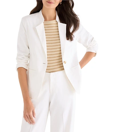 NIC + ZOE Eva Stretch Linen Peak Lapel Long Sleeve Blazer