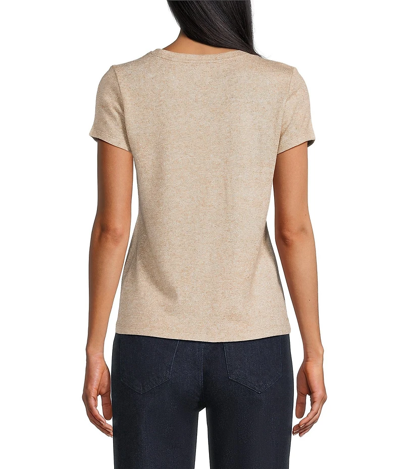 NIC + ZOE Everyday Sparkle Knit Round Neck Short Sleeve Tee