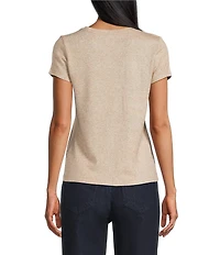 NIC + ZOE Everyday Sparkle Knit Round Neck Short Sleeve Tee