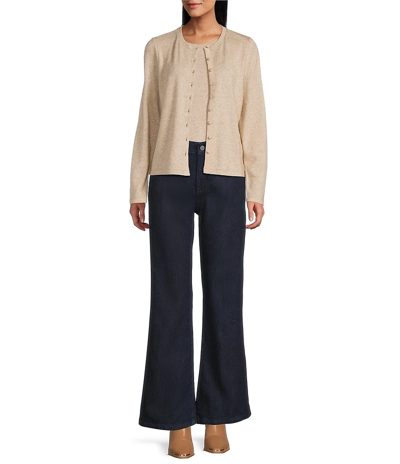 NIC + ZOE Everyday Sparkle Round Neck Long Sleeve Cardigan