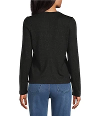 NIC + ZOE Everyday Sparkle Round Neck Long Sleeve Cardigan