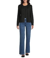 NIC + ZOE Everyday Sparkle Round Neck Long Sleeve Cardigan