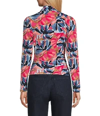 NIC + ZOE Firework Foliage Knit V-Neck Long Sleeve Wrap Top