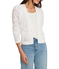 NIC + ZOE Garden Lace Knit V-Neck Long Sleeve Cardigan
