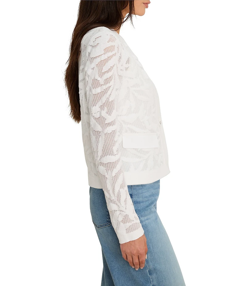 NIC + ZOE Garden Lace Knit V-Neck Long Sleeve Cardigan
