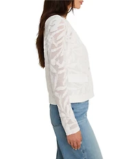 NIC + ZOE Garden Lace Knit V-Neck Long Sleeve Cardigan