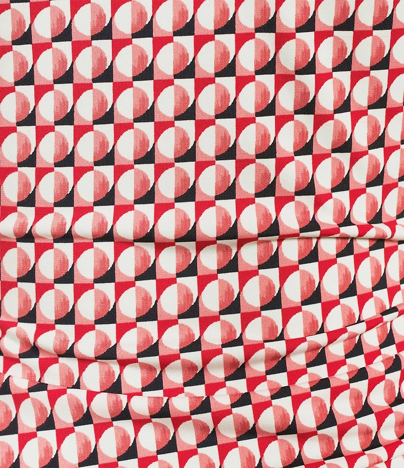 NIC + ZOE Geo Circles Knit V-Neck Long Sleeve Faux Wrap Top