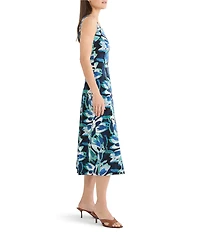 NIC + ZOE Giverny Knit Blanche Square Neck Sleeveless Midi Dress