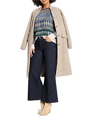 NIC + ZOE Graphic Fair Isle Pattern Knit Round Neck Long Sleeve Sweater