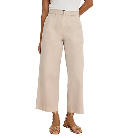 NIC + ZOE Highland Stretch Cotton Twill Belted Wide-Leg Ankle Pants