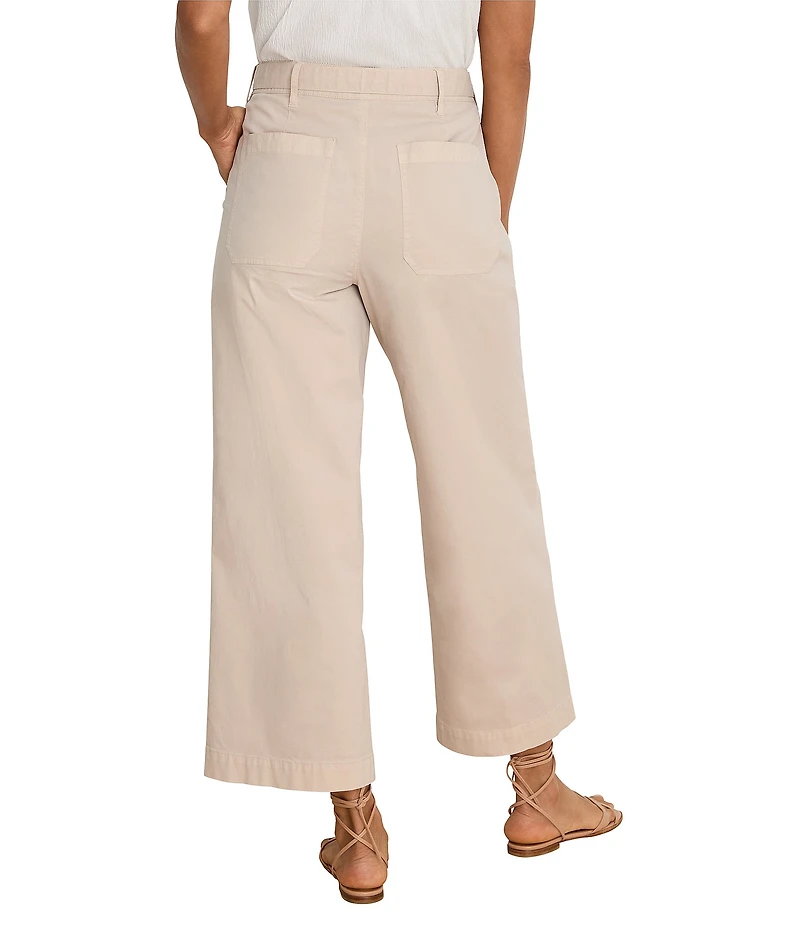 NIC + ZOE Highland Stretch Cotton Twill Belted Wide-Leg Ankle Pants