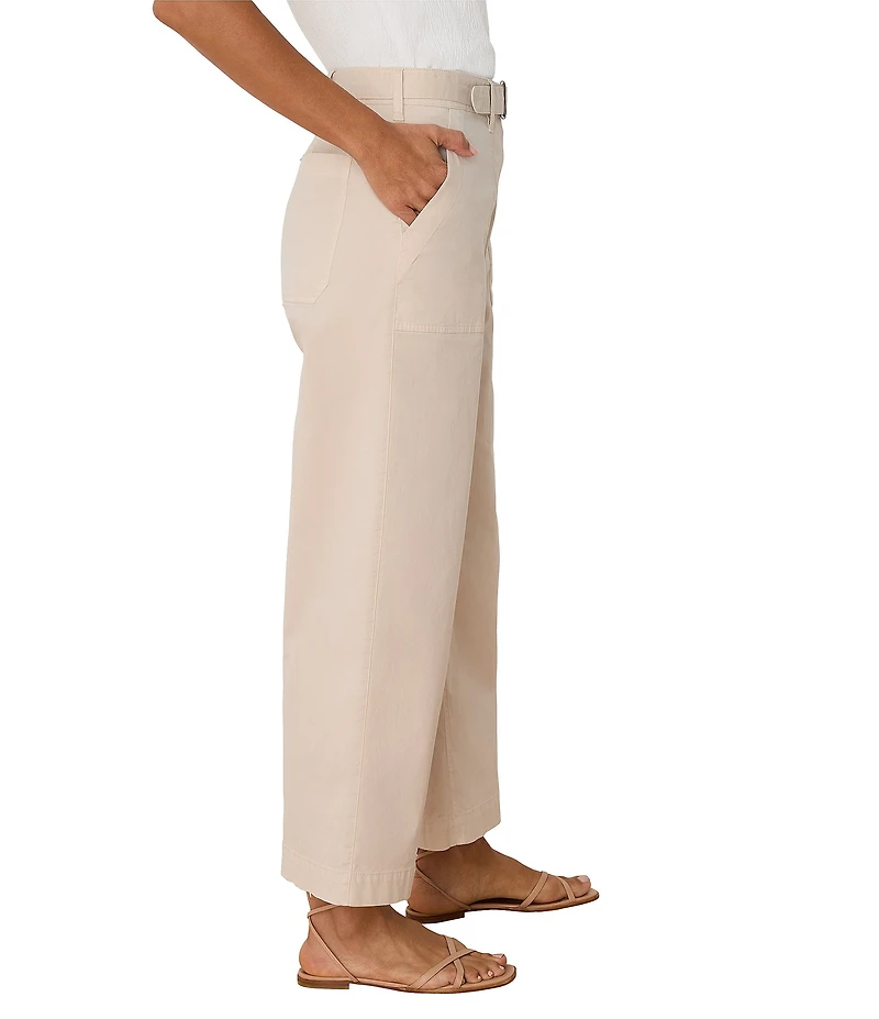 NIC + ZOE Highland Stretch Cotton Twill Belted Wide-Leg Ankle Pants