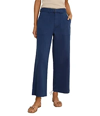 NIC + ZOE Highland Stretch Cotton Twill Belted Wide-Leg Ankle Pants