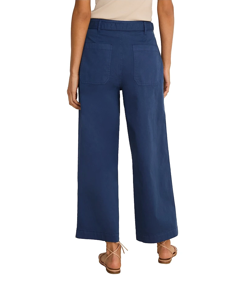 NIC + ZOE Highland Stretch Cotton Twill Belted Wide-Leg Ankle Pants