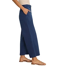 NIC + ZOE Highland Stretch Cotton Twill Belted Wide-Leg Ankle Pants