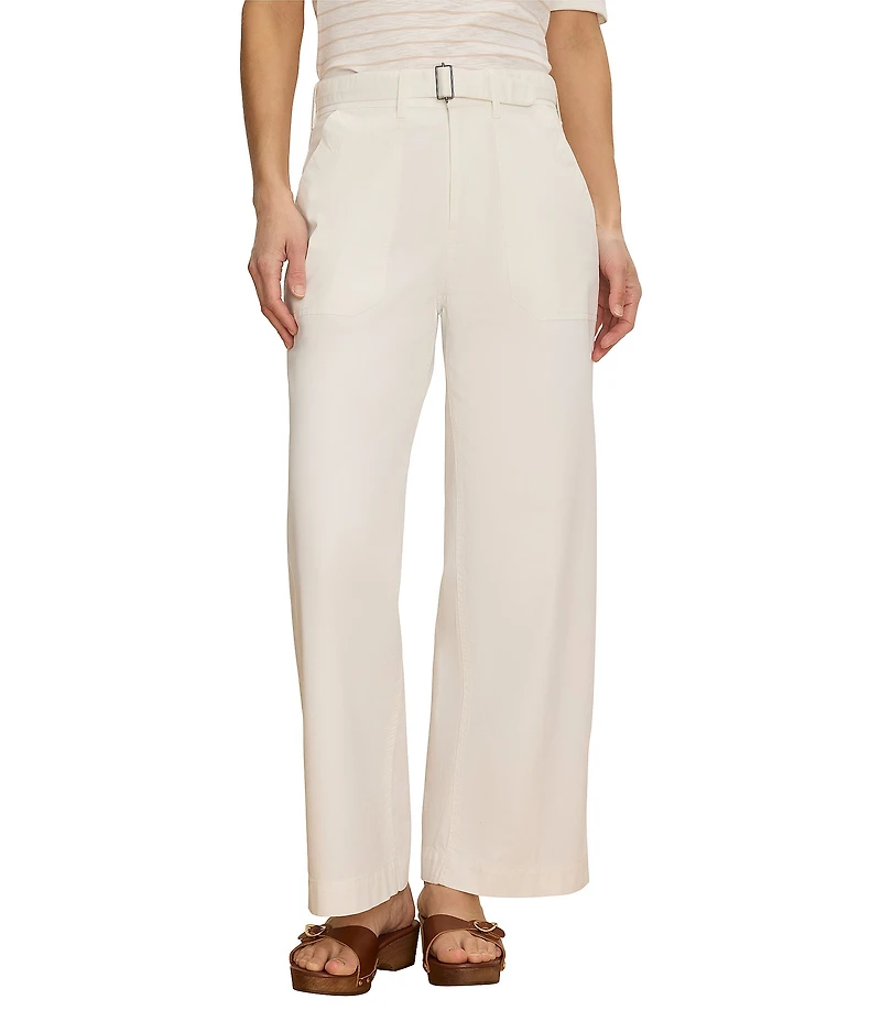 NIC + ZOE Highland Stretch Cotton Twill Belted Wide-Leg Ankle Pants
