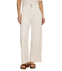 NIC + ZOE Highland Stretch Cotton Twill Belted Wide-Leg Ankle Pants