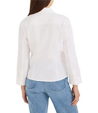 NIC + ZOE Iconic Tie Front 3/4 Sleeve Shirt