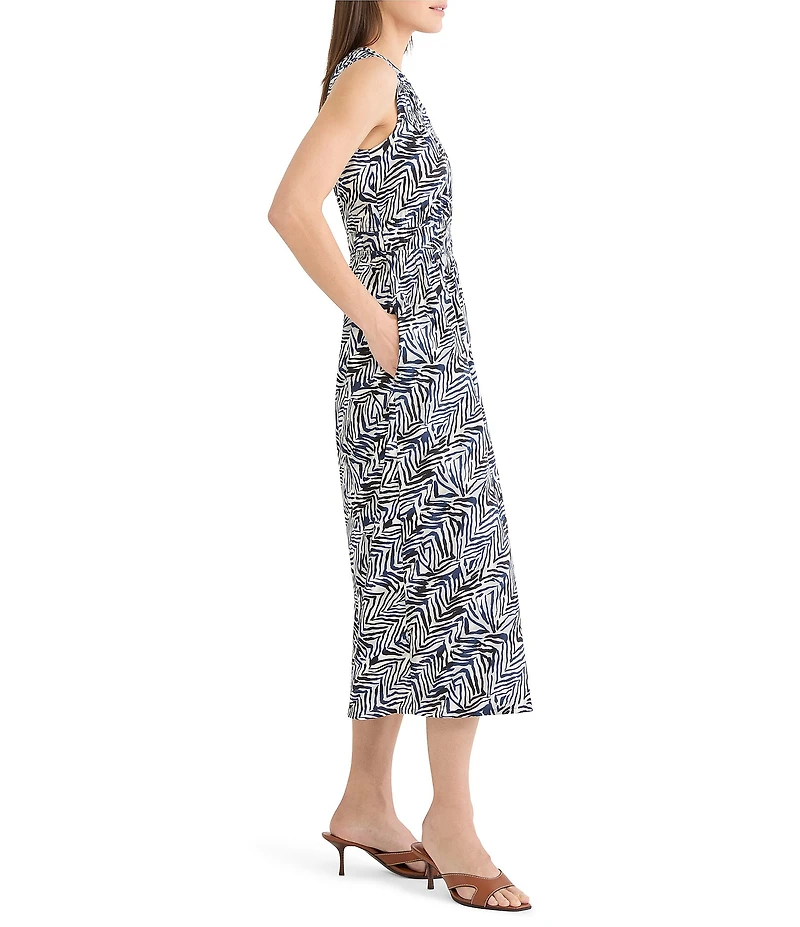 NIC + ZOE Inked Lines Dierdre V-Neck Sleeveless Midi Dress