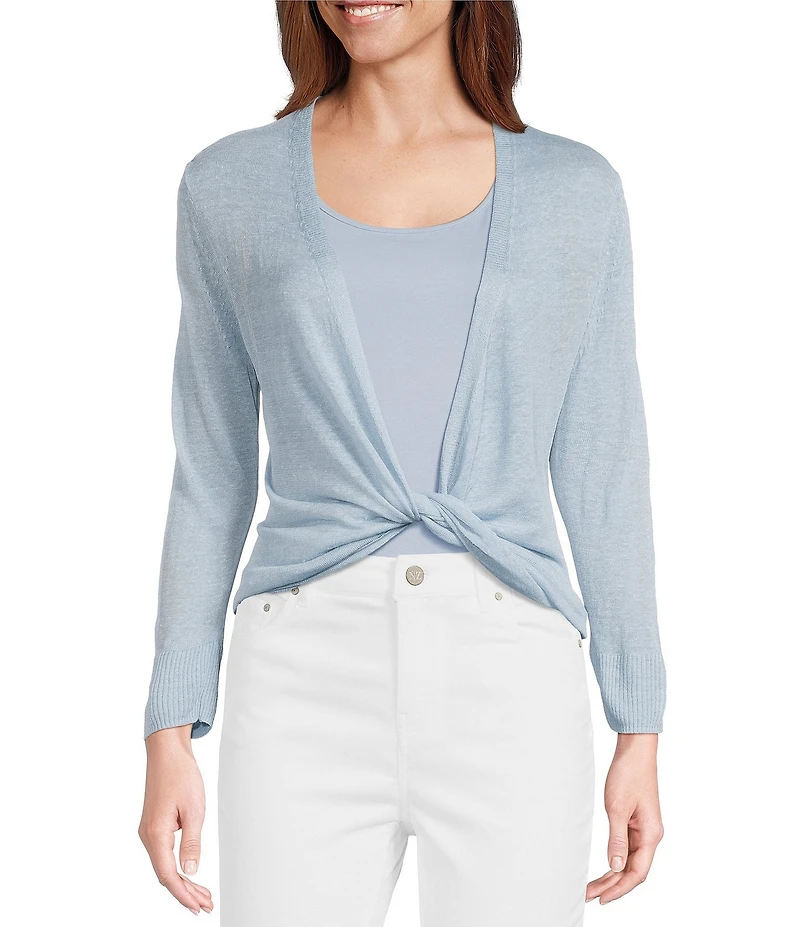 NIC + ZOE Jersey Knit V-Neck 3/4 Sleeve 4 Way Cardigan