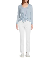 NIC + ZOE Jersey Knit V-Neck 3/4 Sleeve 4 Way Cardigan