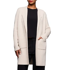 NIC + ZOE Juilette Cashmere Wool Blend Open Front Long Sleeve Coat