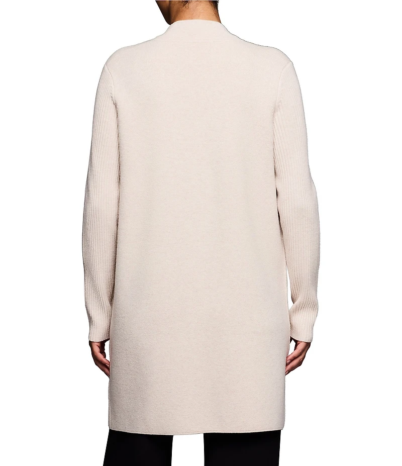 NIC + ZOE Juilette Cashmere Wool Blend Open Front Long Sleeve Coat