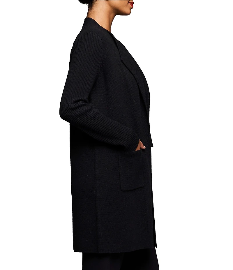 NIC + ZOE Juilette Cashmere Wool Blend Open Front Long Sleeve Coat