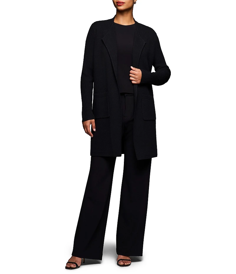 NIC + ZOE Juilette Cashmere Wool Blend Open Front Long Sleeve Coat