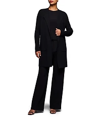 NIC + ZOE Juilette Cashmere Wool Blend Open Front Long Sleeve Coat