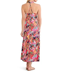 NIC + ZOE Kauai Garden Lorin Halter V-Neck Sleeveless Dress