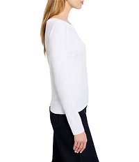 NIC + ZOE Knit Boat Neck Long Sleeve Shortie Tee