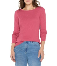 NIC + ZOE Knit Boat Neck Long Sleeve Tee