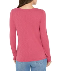 NIC + ZOE Knit Boat Neck Long Sleeve Tee