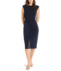 NIC + ZOE Knit Boat Neck Sleeveless Twist Dress