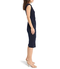 NIC + ZOE Knit Boat Neck Sleeveless Twist Dress