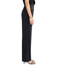 NIC + ZOE Knit Crepe Cummerbund Wide Leg Pants