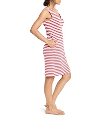 NIC + ZOE Knit Striped V-Neck Sleeveless Dress