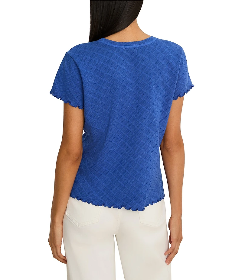 NIC + ZOE Lace Knit Crew Neck Short Sleeve Tee