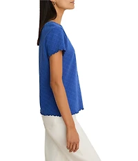 NIC + ZOE Lace Knit Crew Neck Short Sleeve Tee