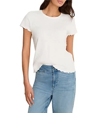 NIC + ZOE Lace Knit Crew Neck Short Sleeve Tee