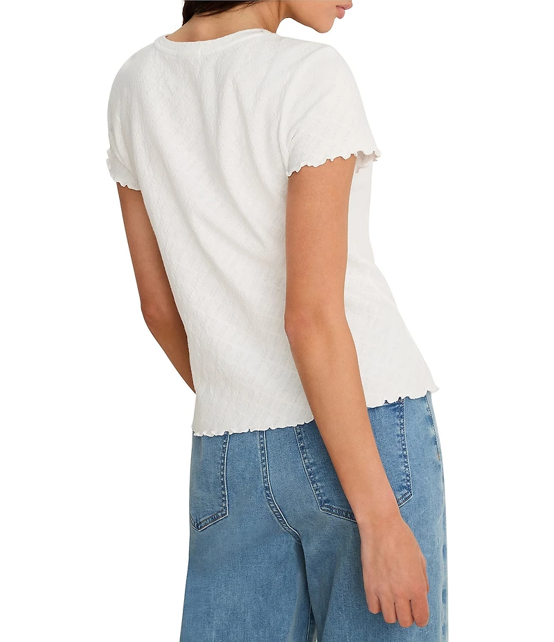 NIC + ZOE Lace Knit Crew Neck Short Sleeve Tee