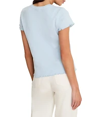NIC + ZOE Lace Knit Crew Neck Short Sleeve Tee